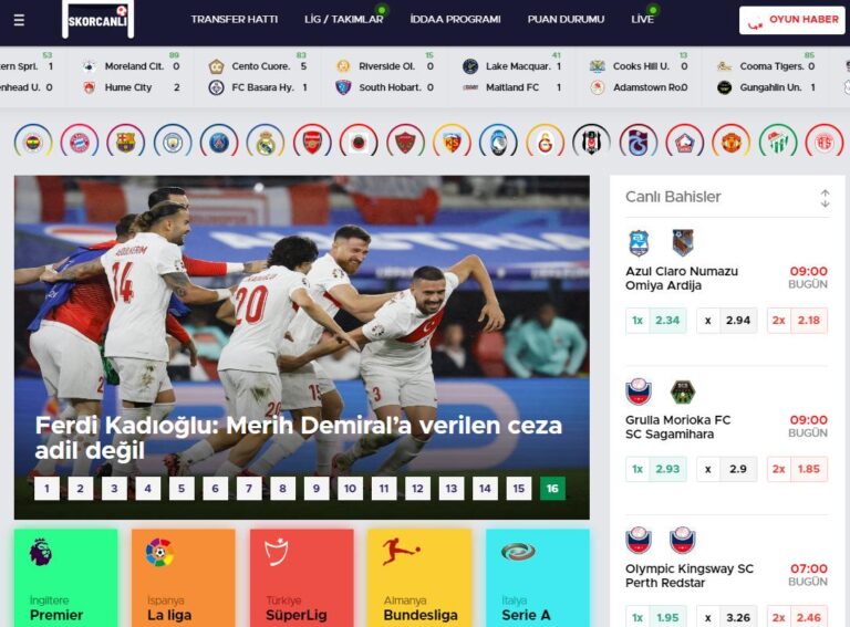 Dünyanın Liglerini Anlık Takip Edin – Skorcanli ile Canlı Skor Keyfi