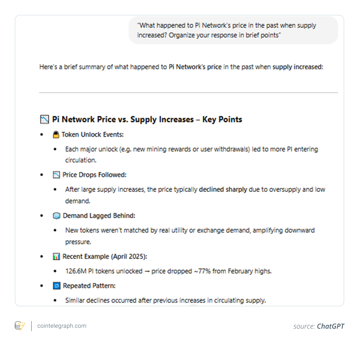 ChatGPT'nin Pi Ağı'ndaki takip isteğine yanıtı